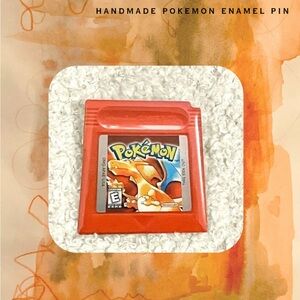 handmade Pokemon Red Charizard Gameboy enamel pin brooch